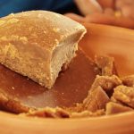 Herbal Demonstration Jaggery in a clay bowl